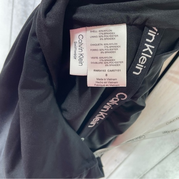 Calvin Klein Standard Shoulder Strap Starburst Pleating One Piece Swimsuit 8 - Picture 5 of 14